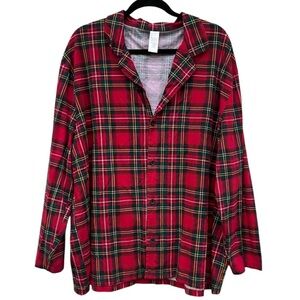 NWOT Place plaid 100% cotton pajama top XXL
